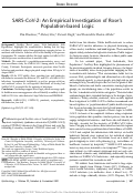 Cover page: SARS-CoV-2: An Empirical Investigation of Rose’s Population-based Logic