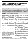 Cover page: Tobacco, Alcohol, Drug Use, and Intimate Partner Violence Among MSM Living With HIV.