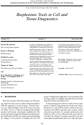 Cover page: Biophotonic Tools in Cell and Tissue Diagnostics.