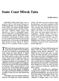 Cover page: Some Coast Miwok Tales