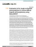 Cover page: Evaluation of 41 single nucleotide polymorphisms in canine diffuse large B-cell lymphomas using MassARRAY.