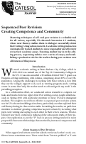 Cover page: Sequenced Peer Revision: Creating Competence and Community