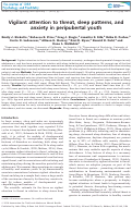 Cover page: Vigilant attention to threat, sleep patterns, and anxiety in peripubertal youth