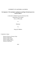 Cover page: Development of "first principles" methods for modeling vibrational spectra in condensed phases