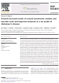 Cover page: Paeonol increases levels of cortical cytochrome oxidase and vascular actin and improves behavior in a rat model of Alzheimer's disease