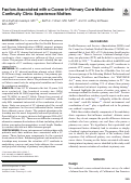 Cover page: Factors Associated with a Career in Primary Care Medicine: Continuity Clinic Experience Matters