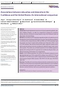 Cover page: Associations between education and dementia in the Caribbean and the United States: An international comparison