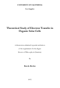 Cover page: Theoretical Study of Electron Transfer in Organic Solar Cells