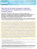 Cover page: Slow blood-to-brain transport underlies enduring barrier dysfunction in American football players