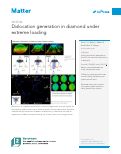 Cover page: Dislocation generation in diamond under extreme loading