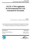 Cover page of eLCAP: A Web Application for Environmental Life Cycle Assessment for Pavements