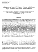 Cover page: Willingness to treat HIV-positive patients at different stages of medical education and experience.