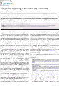 Cover page: Metagenomic Sequencing of Two Salton Sea Microbiomes