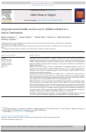 Cover page: Long-term mental health services use in children referred to a clinical intervention.