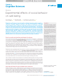 Cover page: Experimental effects of social behavior on well-being