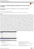 Cover page of The effects of roadside vegetation characteristics on local, near-road air quality