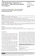 Cover page: “We Really Help, Taking Care of Each Other”: Older Homeless Adults as Caregivers