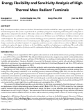 Cover page: Energy Flexibility and Sensitivity Analysis of High Thermal Mass Radiant Terminals