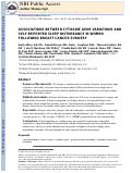 Cover page: Associations between cytokine gene variations and self-reported sleep disturbance in women following breast cancer surgery.