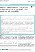 Cover page: FRAX597, a PAK1 inhibitor, synergistically reduces pancreatic cancer growth when combined with gemcitabine