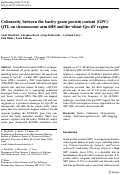 Cover page: Colinearity between the barley grain protein content (GPC) QTL on chromosome arm 6HS and the wheat Gpc-B1 region