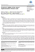 Cover page: Construct validity of the school-implementation climate scale