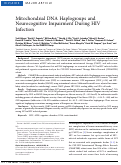 Cover page: Mitochondrial DNA Haplogroups and Neurocognitive Impairment During HIV Infection