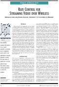 Cover page: Rate control for streaming video over wireless