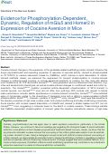 Cover page: Evidence for Phosphorylation-Dependent, Dynamic, Regulation of mGlu5 and Homer2 in Expression of Cocaine Aversion in Mice