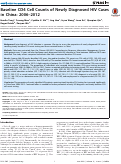 Cover page: Baseline CD4 Cell Counts of Newly Diagnosed HIV Cases in China: 2006–2012