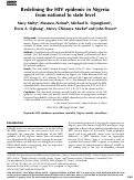 Cover page: Redefining the HIV epidemic in Nigeria: from national to state level.