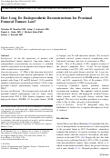 Cover page: How Long Do Endoprosthetic Reconstructions for Proximal Femoral Tumors Last?