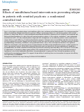 Cover page: Effects of mindfulness-based intervention in preventing relapse in patients with remitted psychosis: a randomized controlled trial.