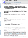 Cover page: Perspectives and preferences regarding genomic secondary findings in underrepresented prenatal and pediatric populations: A mixed-methods approach