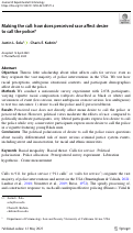 Cover page: Making the call: how does perceived race affect desire to call the police?