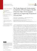 Cover page: The Underdiagnosed, Understudied Complexity of Pseudoangina: Should Clinicians Take a Neurosurgical Approach in Diagnosing Unexplained Visceral Pain?