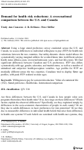 Cover page: Demand for health risk reductions: A cross-national comparison between the U.S. and Canada