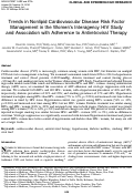 Cover page: Trends in Nonlipid Cardiovascular Disease Risk Factor Management in the Women's Interagency HIV Study and Association with Adherence to Antiretroviral Therapy