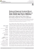 Cover page: Reduced Regional Cerebral Blood Flow Relates to Poorer Cognition in Older Adults With Type 2 Diabetes.