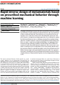 Cover page: Rapid inverse design of metamaterials based on prescribed mechanical behavior through machine learning.