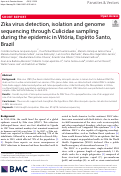 Cover page: Zika virus detection, isolation and genome sequencing through Culicidae sampling during the epidemic in Vitória, Espírito Santo, Brazil