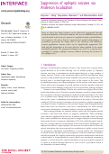 Cover page: Suppression of epileptic seizures via Anderson localization