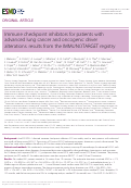 Cover page: Immune checkpoint inhibitors for patients with advanced lung cancer and oncogenic driver alterations: results from the IMMUNOTARGET registry