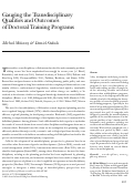 Cover page: Gauging the Transdisciplinary Qualities and Outcomes of Doctoral Training Programs