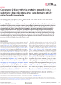 Cover page: Coenzyme Q biosynthetic proteins assemble in a substrate-dependent manner into domains at ER–mitochondria contacts