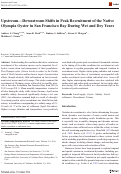 Cover page: Upstream—Downstream Shifts in Peak Recruitment of the Native Olympia Oyster in San Francisco Bay During Wet and Dry Years