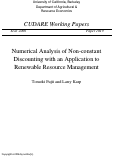 Cover page: Numerical Analysis of Non-Constant Discounting with an Application to Renewable Resource Management