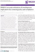 Cover page: Pitfalls in accurate estimation of overdiagnosis: implications for screening policy and compliance