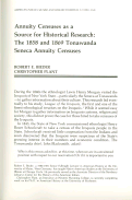 Cover page: Annuity Censuses as a Source for Historical Research: The 1858 and 1869 Tonawanda Seneca Annuity Censuses
