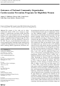 Cover page: Outcomes of National Community Organization Cardiovascular Prevention Programs for High-Risk Women